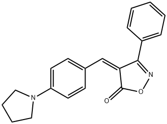 3-Phenyl-4-(4-pyrrolidin-1-yl-benzylidene)-4H-isoxazol-5-one Struktur