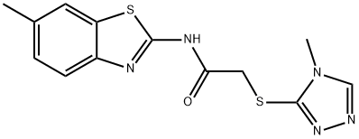 N-(6-methyl-1,3-benzothiazol-2-yl)-2-[(4-methyl-1,2,4-triazol-3-yl)sulfanyl]acetamide Struktur