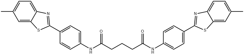 N,N'-bis[4-(6-methyl-1,3-benzothiazol-2-yl)phenyl]pentanediamide Struktur