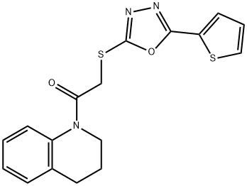 1-(3,4-dihydroquinolin-1(2H)-yl)-2-((5-(thiophen-2-yl)-1,3,4-oxadiazol-2-yl)thio)ethan-1-one Struktur