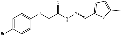 2-(4-bromophenoxy)-N'-[(5-methyl-2-thienyl)methylene]acetohydrazide Struktur