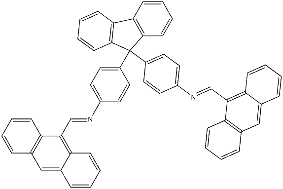 (9-anthrylmethylene)[4-(9-{4-[(9-anthrylmethylene)amino]phenyl}-9H-fluoren-9-yl)phenyl]amine Struktur