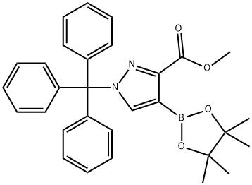 Methyl 4-(4,4,5,5-tetramethyl-1,3,2-dioxaborolan-2-yl)-1-trityl-1H-pyrazole-3-carboxylate Struktur