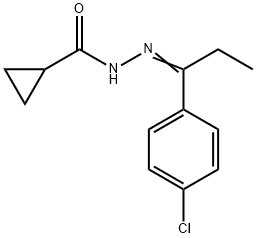 N-[(E)-1-(4-chlorophenyl)propylideneamino]cyclopropanecarboxamide Struktur