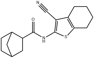 N-(3-cyano-4,5,6,7-tetrahydro-1-benzothien-2-yl)bicyclo[2.2.1]heptane-2-carboxamide Struktur