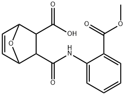 2-[(2-methoxycarbonylphenyl)carbamoyl]-7-oxabicyclo[2.2.1]hept-5-ene-3-carboxylic acid Struktur