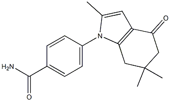 4-(2,6,6-trimethyl-4-oxo-5,7-dihydroindol-1-yl)benzamide Struktur