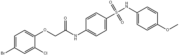 2-(4-bromo-2-chlorophenoxy)-N-(4-{[(4-methoxyphenyl)amino]sulfonyl}phenyl)acetamide Struktur