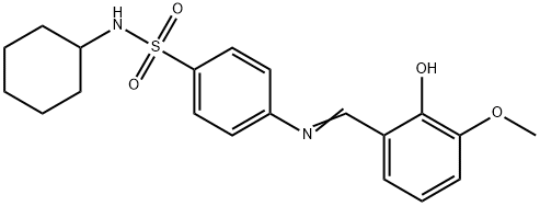 N-cyclohexyl-4-[(2-hydroxy-3-methoxybenzylidene)amino]benzenesulfonamide Struktur