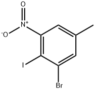 1-bromo-2-iodo-5-methyl-3-nitrobenzene Struktur