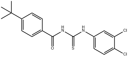 4-tert-butyl-N-{[(3,4-dichlorophenyl)amino]carbonothioyl}benzamide Struktur