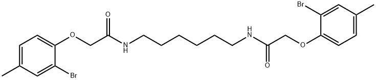 N,N'-1,6-hexanediylbis[2-(2-bromo-4-methylphenoxy)acetamide] Struktur