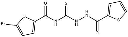 5-bromo-N-{[2-(2-thienylcarbonyl)hydrazino]carbonothioyl}-2-furamide Struktur