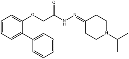 2-(2-phenylphenoxy)-N-[(1-propan-2-ylpiperidin-4-ylidene)amino]acetamide Struktur