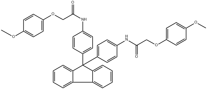 N,N'-[9H-fluorene-9,9-diylbis(4,1-phenylene)]bis[2-(4-methoxyphenoxy)acetamide] Struktur