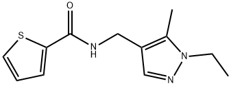 N-[(1-ethyl-5-methylpyrazol-4-yl)methyl]thiophene-2-carboxamide Struktur