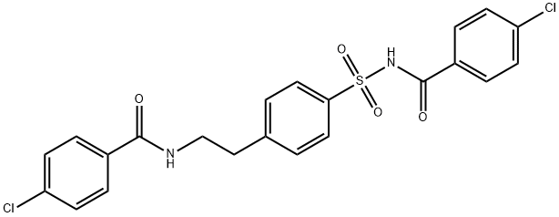 4-chloro-N-[2-[4-[(4-chlorobenzoyl)sulfamoyl]phenyl]ethyl]benzamide Struktur