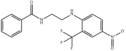 N-(2-{[4-nitro-2-(trifluoromethyl)phenyl]amino}ethyl)benzamide Struktur