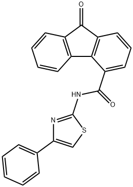 9-oxo-N-(4-phenylthiazol-2-yl)-9H-fluorene-4-carboxamide Struktur