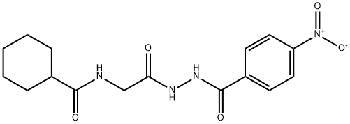 N-[2-[2-(4-nitrobenzoyl)hydrazinyl]-2-oxoethyl]cyclohexanecarboxamide Struktur