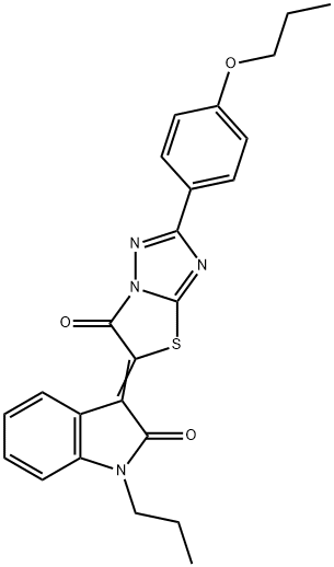 (5Z)-5-(2-oxo-1-propylindol-3-ylidene)-2-(4-propoxyphenyl)-[1,3]thiazolo[3,2-b][1,2,4]triazol-6-one Struktur