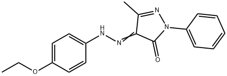 4-[(4-ethoxyphenyl)hydrazono]-5-methyl-2-phenyl-2,4-dihydro-3H-pyrazol-3-one Struktur