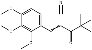 (2E)-4,4-dimethyl-3-oxo-2-[(2,3,4-trimethoxyphenyl)methylidene]pentanenitrile Struktur