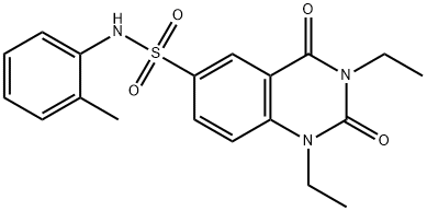 1,3-diethyl-N-(2-methylphenyl)-2,4-dioxo-1,2,3,4-tetrahydroquinazoline-6-sulfonamide Struktur