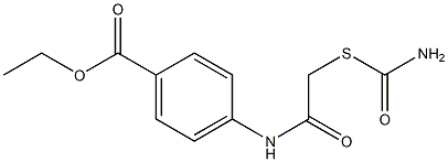 Benzoic acid,4-[[2-[(aminocarbonyl)thio]acetyl]amino]-, ethyl ester Struktur