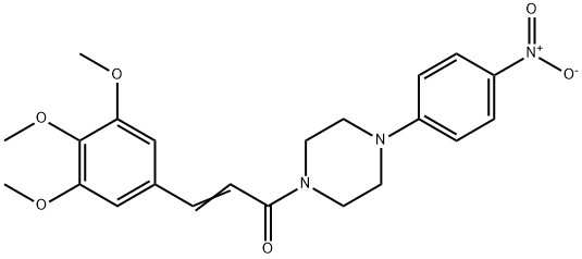 (E)-1-[4-(4-nitrophenyl)piperazin-1-yl]-3-(3,4,5-trimethoxyphenyl)prop-2-en-1-one Struktur