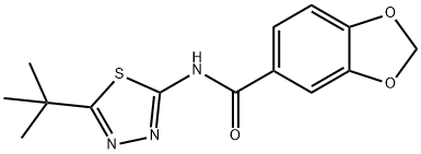 N-(5-tert-butyl-1,3,4-thiadiazol-2-yl)-1,3-benzodioxole-5-carboxamide Struktur