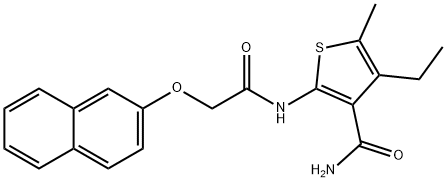 4-ethyl-5-methyl-2-[(2-naphthalen-2-yloxyacetyl)amino]thiophene-3-carboxamide Struktur