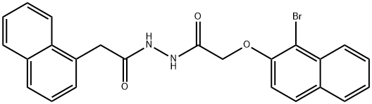 2-[(1-bromo-2-naphthyl)oxy]-N'-(1-naphthylacetyl)acetohydrazide Struktur