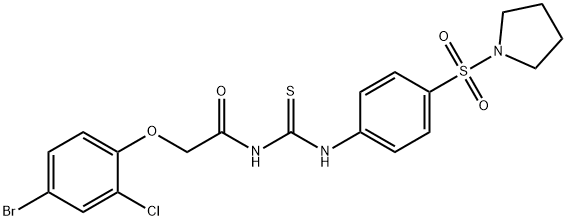 2-(4-bromo-2-chlorophenoxy)-N-({[4-(1-pyrrolidinylsulfonyl)phenyl]amino}carbonothioyl)acetamide Struktur