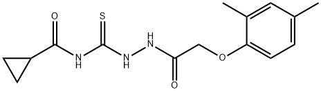 N-({2-[(2,4-dimethylphenoxy)acetyl]hydrazino}carbonothioyl)cyclopropanecarboxamide Struktur