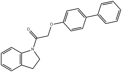 1-(2,3-dihydroindol-1-yl)-2-(4-phenylphenoxy)ethanone Struktur