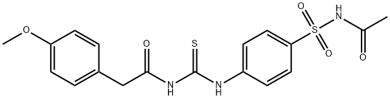 N-[({4-[(acetylamino)sulfonyl]phenyl}amino)carbonothioyl]-2-(4-methoxyphenyl)acetamide Struktur