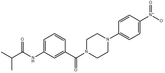 2-methyl-N-[3-[4-(4-nitrophenyl)piperazine-1-carbonyl]phenyl]propanamide Struktur