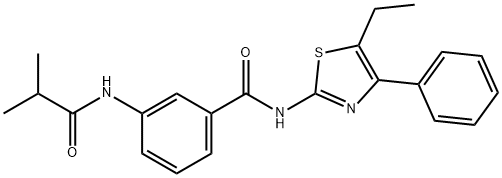 N-(5-ethyl-4-phenyl-1,3-thiazol-2-yl)-3-(2-methylpropanoylamino)benzamide Struktur