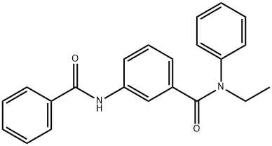 3-benzamido-N-ethyl-N-phenylbenzamide Struktur