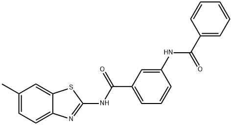 3-benzamido-N-(6-methyl-1,3-benzothiazol-2-yl)benzamide Struktur