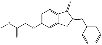 Methyl 2-{[(2Z)-3-oxo-2-[(pyridin-3-yl)methylidene]-2,3-dihydro-1-benzofuran-6-yl]oxy}acetate Struktur