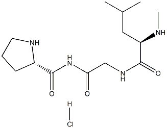 Glycinamide, L-prolyl-N-methyl-D-leucyl-, monohydrochloride Struktur