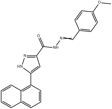 (E)-N-(4-methoxybenzylidene)-3-(naphthalen-1-yl)-1H-pyrazole-5-carbohydrazide Struktur