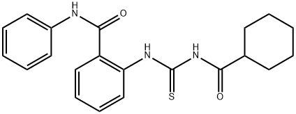 2-({[(cyclohexylcarbonyl)amino]carbonothioyl}amino)-N-phenylbenzamide Struktur