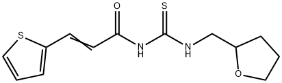 (E)-N-(oxolan-2-ylmethylcarbamothioyl)-3-thiophen-2-ylprop-2-enamide Struktur