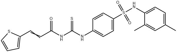 N-{[(4-{[(2,4-dimethylphenyl)amino]sulfonyl}phenyl)amino]carbonothioyl}-3-(2-thienyl)acrylamide Struktur