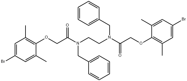 N,N'-1,2-ethanediylbis[N-benzyl-2-(4-bromo-2,6-dimethylphenoxy)acetamide] Struktur