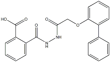 2-({2-[(2-biphenylyloxy)acetyl]hydrazino}carbonyl)benzoic acid Struktur