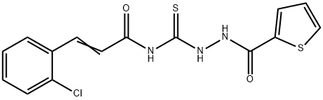 (E)-3-(2-chlorophenyl)-N-[(thiophene-2-carbonylamino)carbamothioyl]prop-2-enamide Struktur